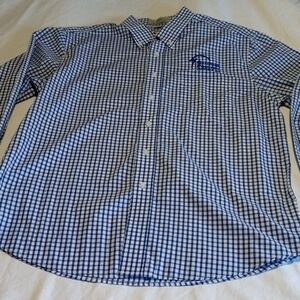 Classic Blue Checkered Button-Down Shirt